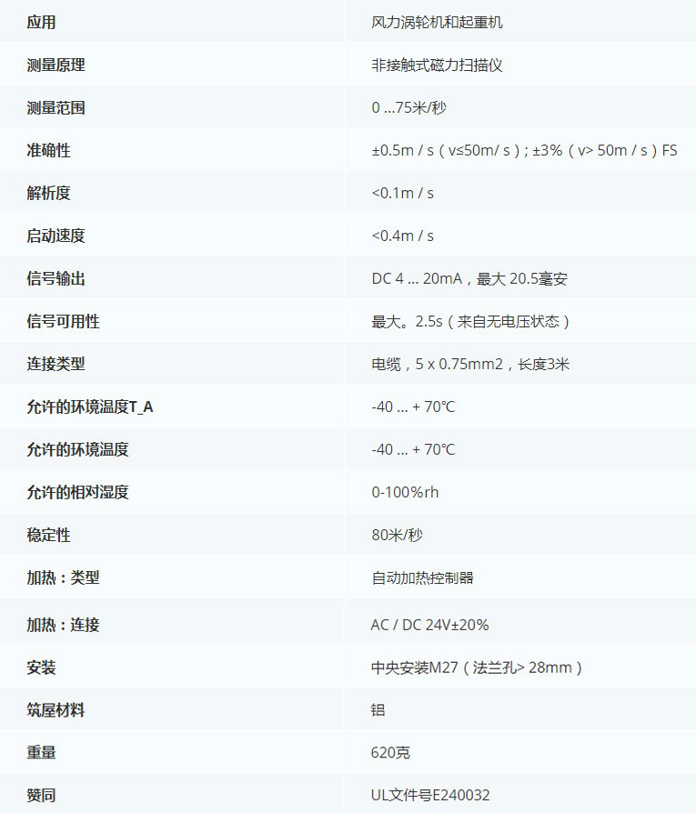 德***科瑞文Kriwan INT10風(fēng)速傳感器13N290S21技術(shù)參數(shù)